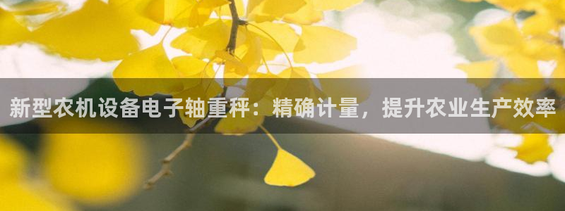 天宏娱乐d 判官：新型农机设备电子轴重秤：精确计量，提升农业