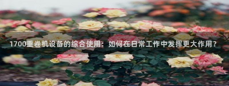 天宏娱乐涛涛：1700重卷机设备的综合使用：如何在日常工作中