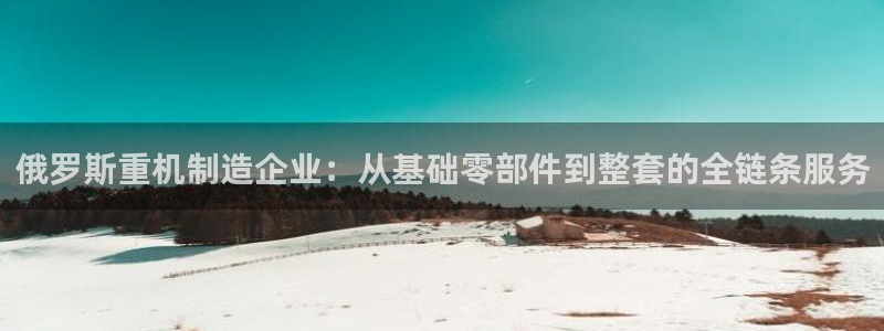 金叔直播天宏娱乐直播：俄罗斯重机制造企业：从基础零部件到整套