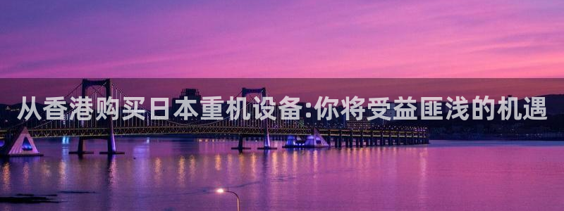 天宏娱乐是不是正规平台：从香港购买日本重机设备:你将受益匪浅