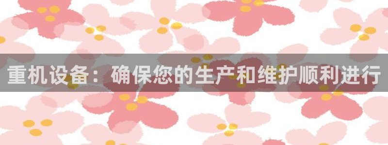 天宏2娱乐主管：重机设备：确保您的生产和维护顺利进行